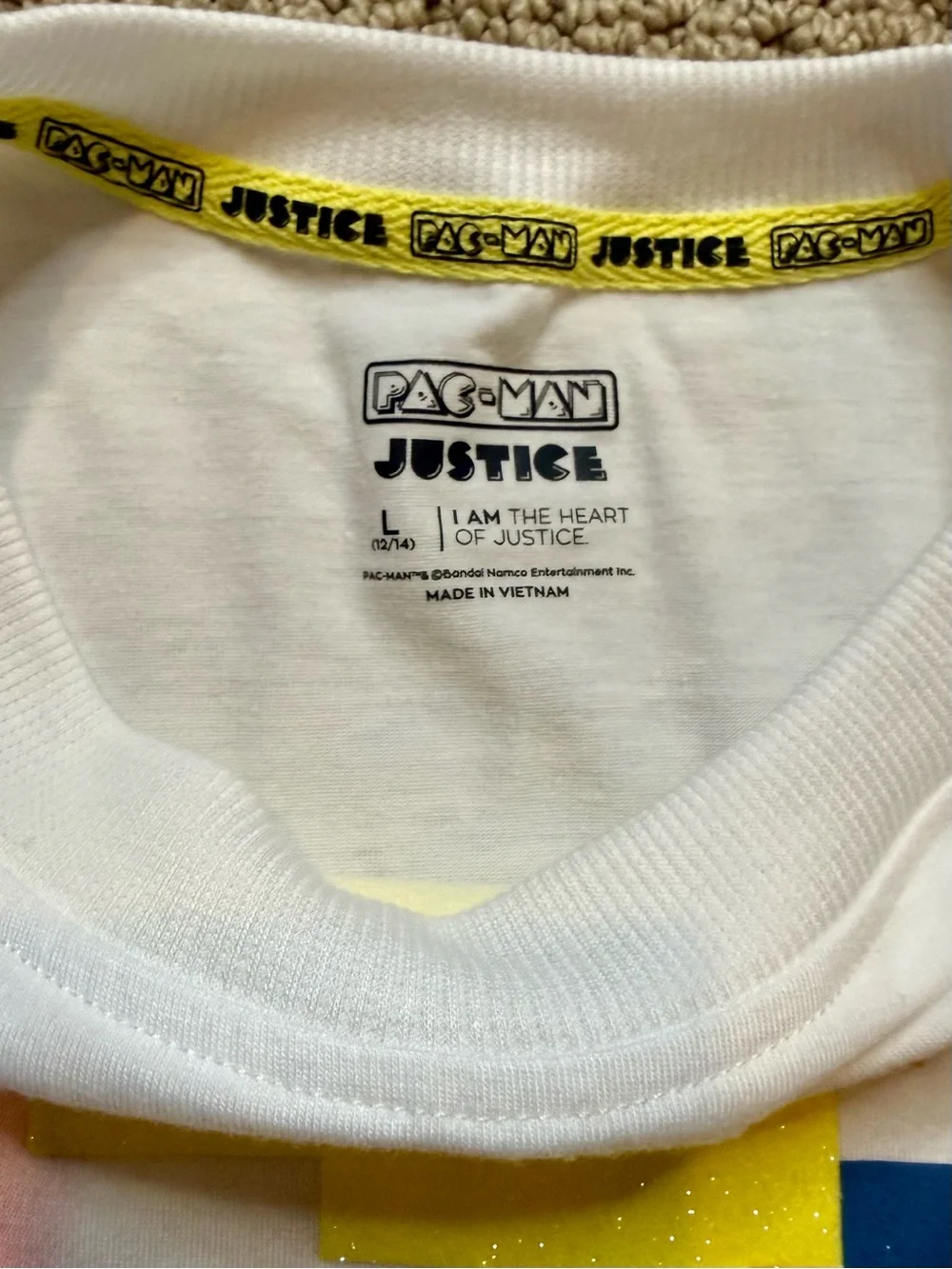 *NWT* Justice Girls’ Pac-Man Cropped Graphic Tee, Size L(12/14)